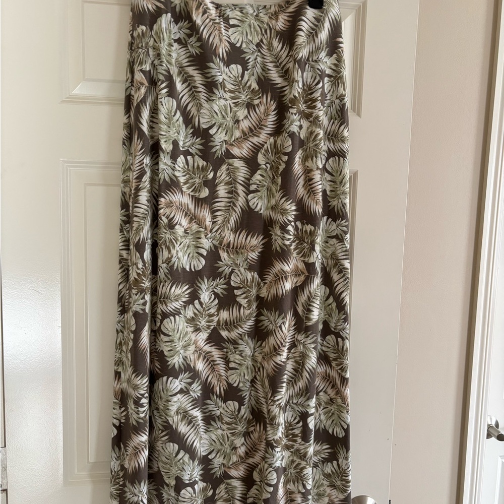 J Jill Cheerful Palms A line pull on maxi skirt size Med Tall 🌴 - Picture 5 of 8
